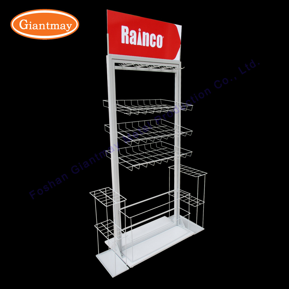 Wholesale Store Umbrella Metal Wire Holder Display Rack with Baskets