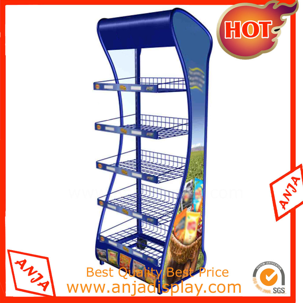 Metal Retail Gridwall Display Racks Floor Display Stand for Store