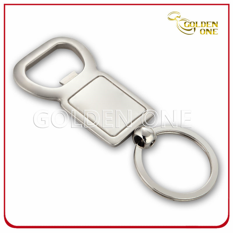 Promotion Pearl Nickel Plated Blank Metal Bottle Opener Keyring