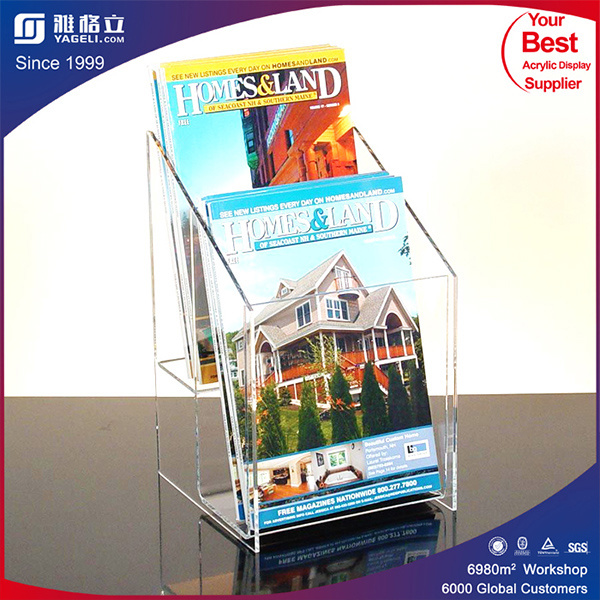 Transparent Plexiglass Acrylic Pocket Brochure Display Holder