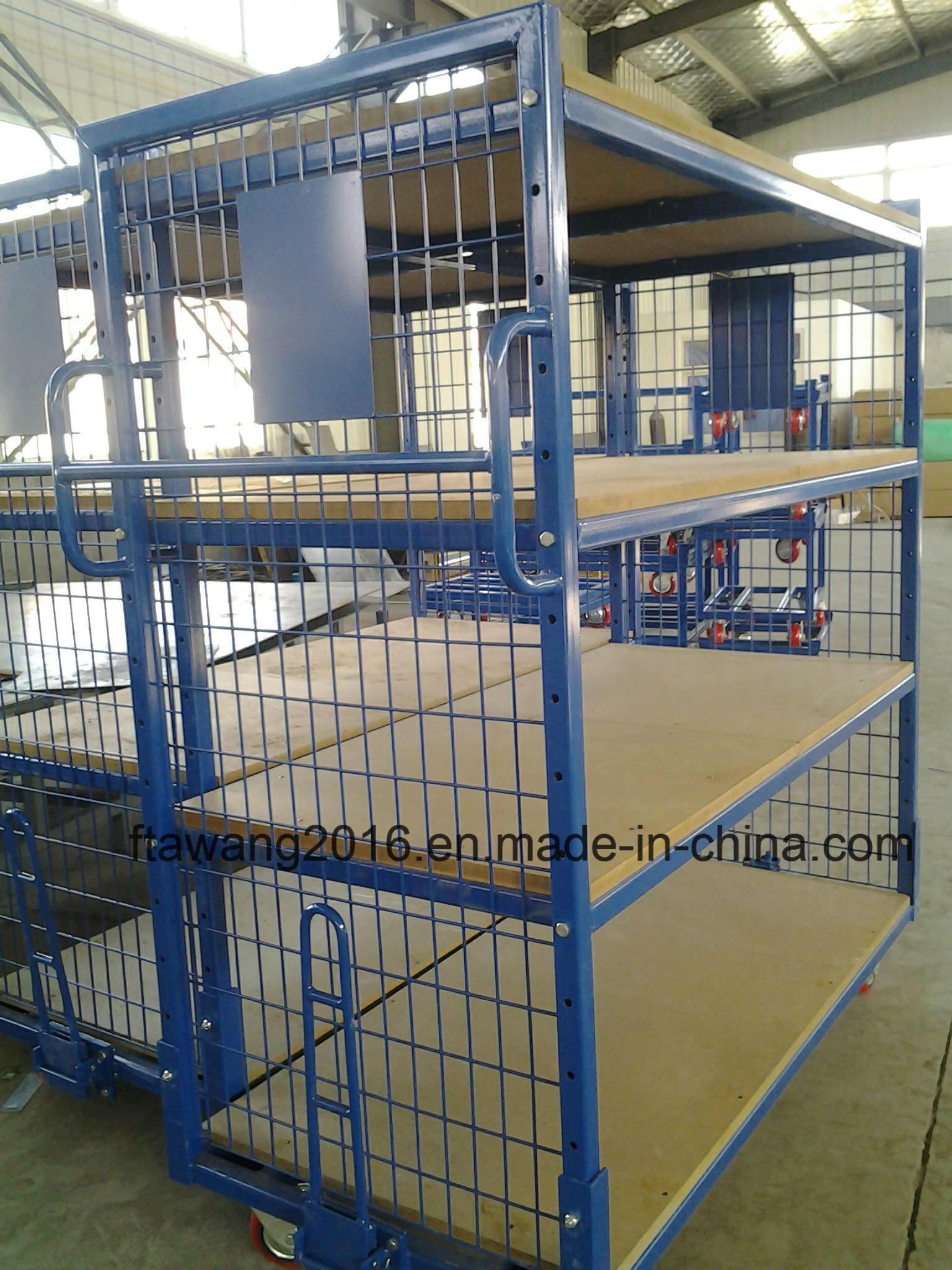 Powder Coated Foldable Warehouse Rack with Wheels