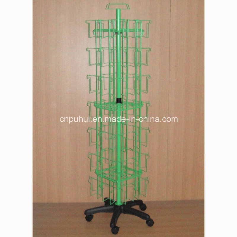 Floor Standing Steel Wire Card Revolving Display Rack (PHY2021)