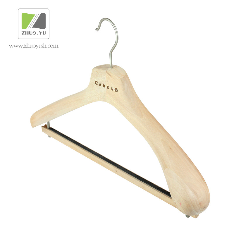 Laser Logo Wooden Garment / Suit Hanger for Custom Clothes Brand