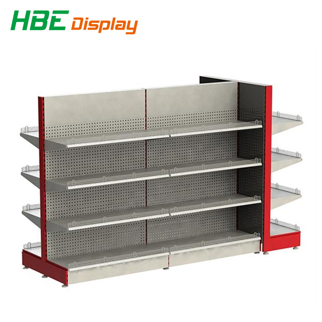 Three Sides Corner Display Gondola Shelf for Supermarket