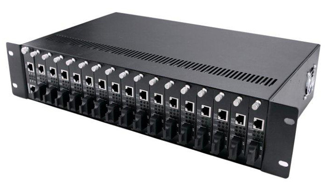 16 Slots Chassis 10/100m or 10/100/1000m Media Converters