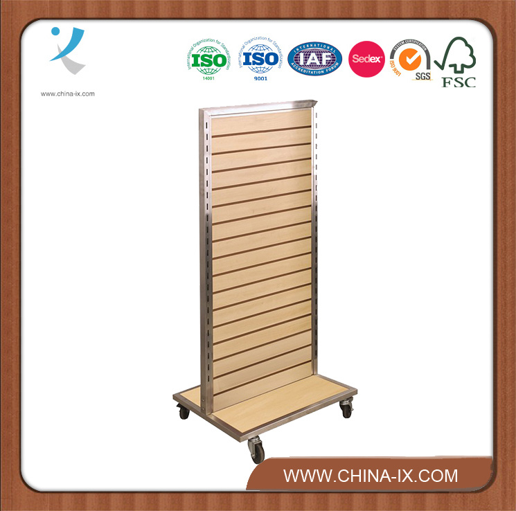 Customized Free Standing Framed Two Sided Slatwall Merchandiser