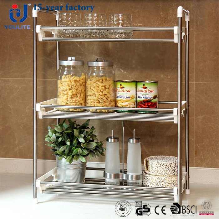 Three Layer Stainless Steel Kitchen Spice Rack