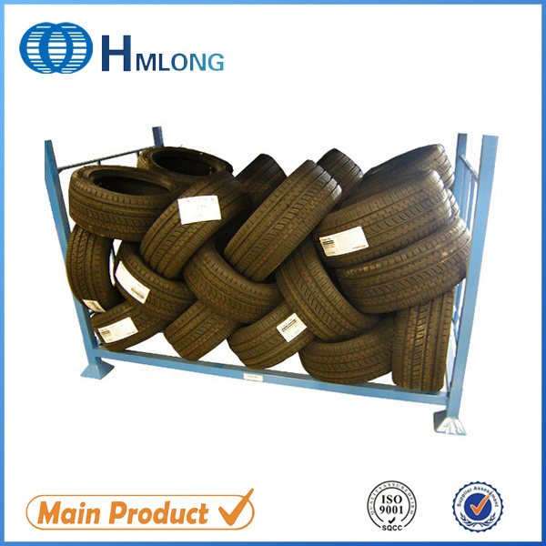 Powder Coating Foldable Metal Tire Storage Stacking Rack