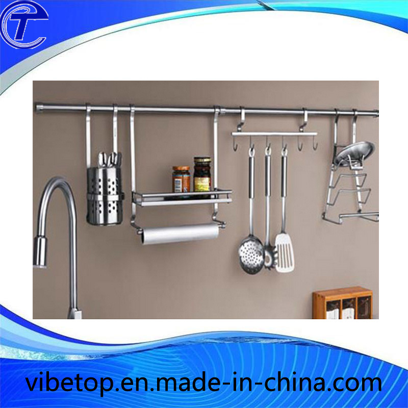 Stainless Steel Metal Kitchen Hanging Rack Storage Shelf