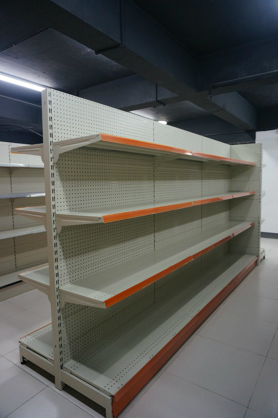 Double Sided Perforated Supermarket Shelf New Design Gondola