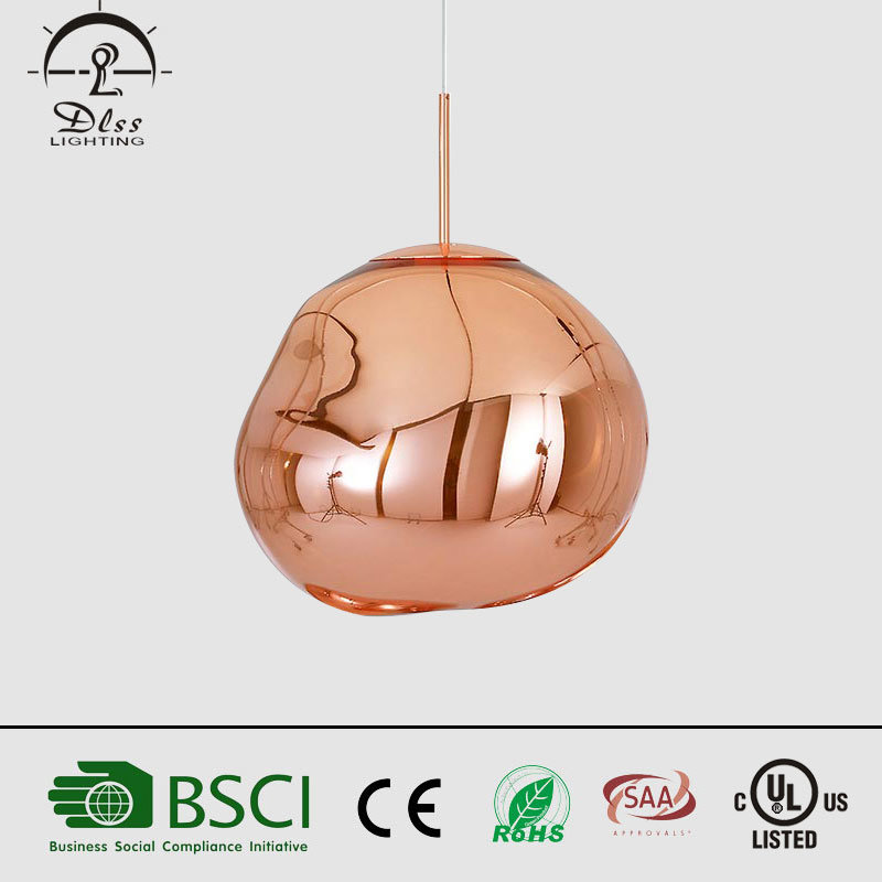 Dlss Modern Creative Lighting Glass Copper Stone Pendant Lamp