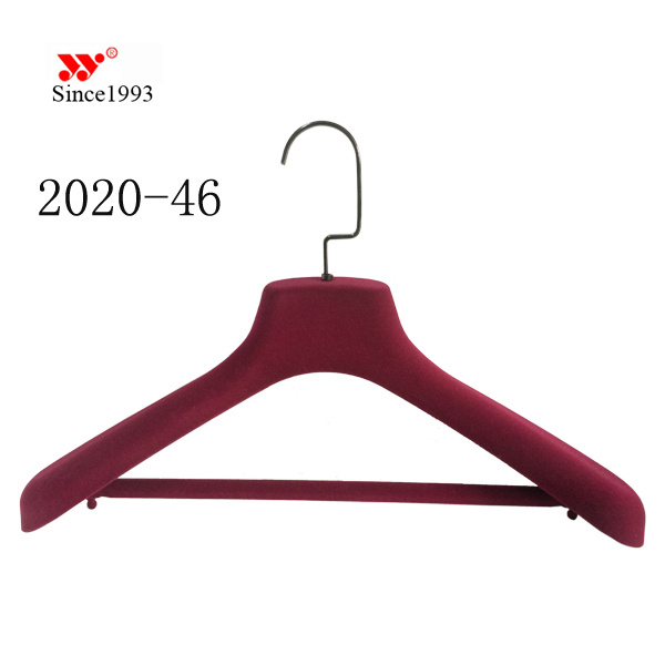 Eco-Friendly Flocking Velvet Plastic Cloth Heavy Coat Hangers