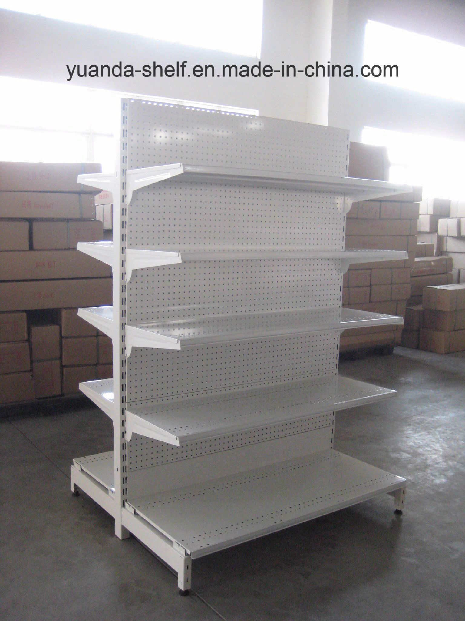 Double Sided Back Hole Panel Supermarket Shelf