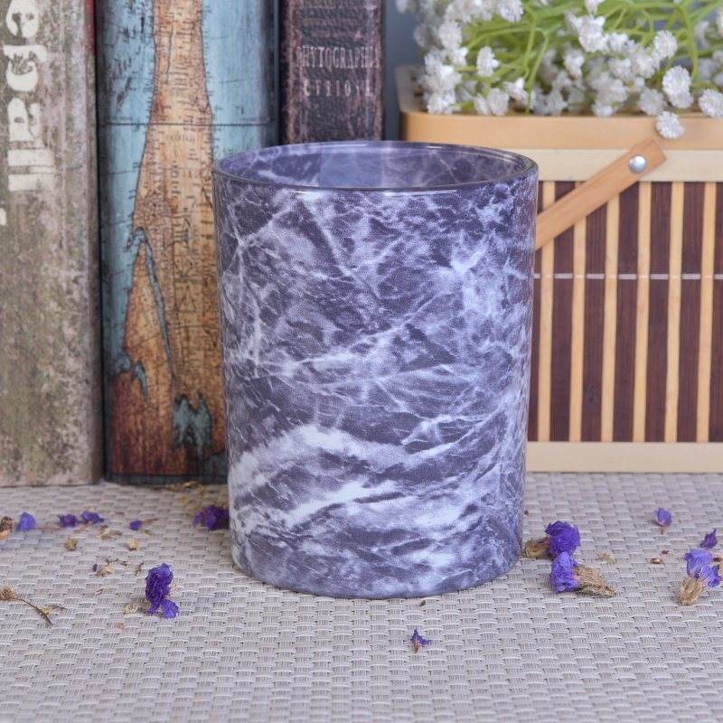 Hydrographics Transfer Printing Glass Candle Holder, Candle Jar