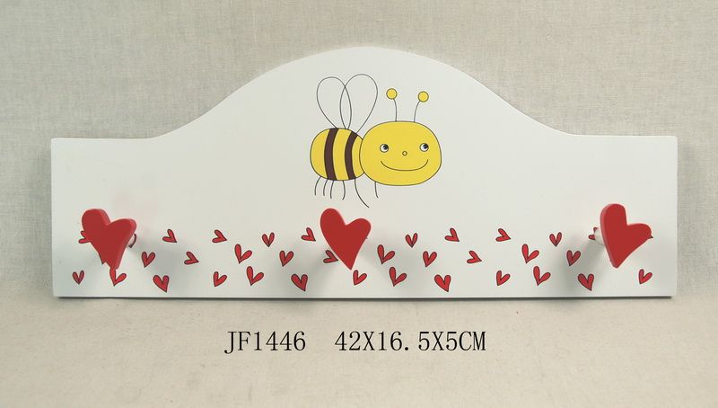 Wooden Kids Bee 3-Head Hook in MDF