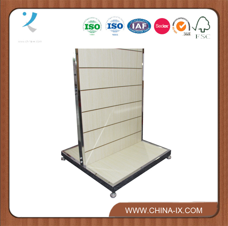 Two Sided Slat Wall Display Rack with Casters