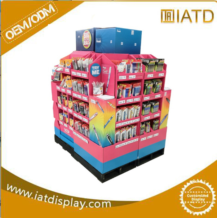 Corrugated Paper Display Pallet Cardboard Display Rack for Retail