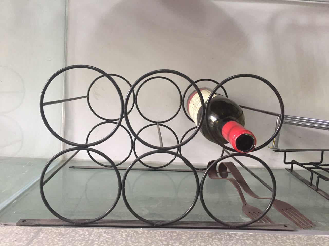 2 Tier Display Metal Wine Rack