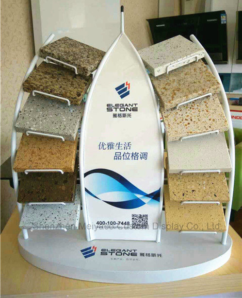 High Quality Custom Metal Sample Desktop Ceramic Tile Display Stand Granite Display Rack