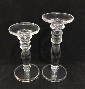 Transparent Droplet Shaped Wide-Mouth Glass Candle Holders Candlestick