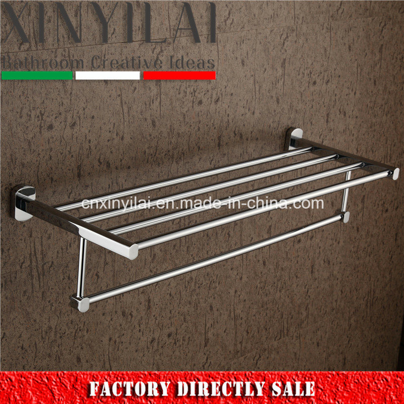 Bathroom Accessories Chromed Brass Towel Rack Shelf with Bar