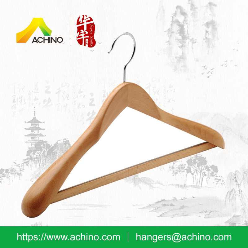 Luxury Beech Wood Coat Hanger for Men Garment (ABWH200)