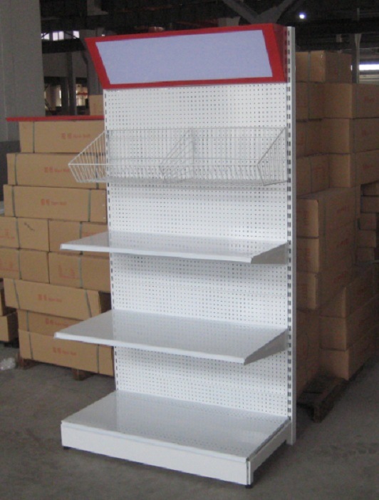 Supermarket Display Shelf Rack with Light Box