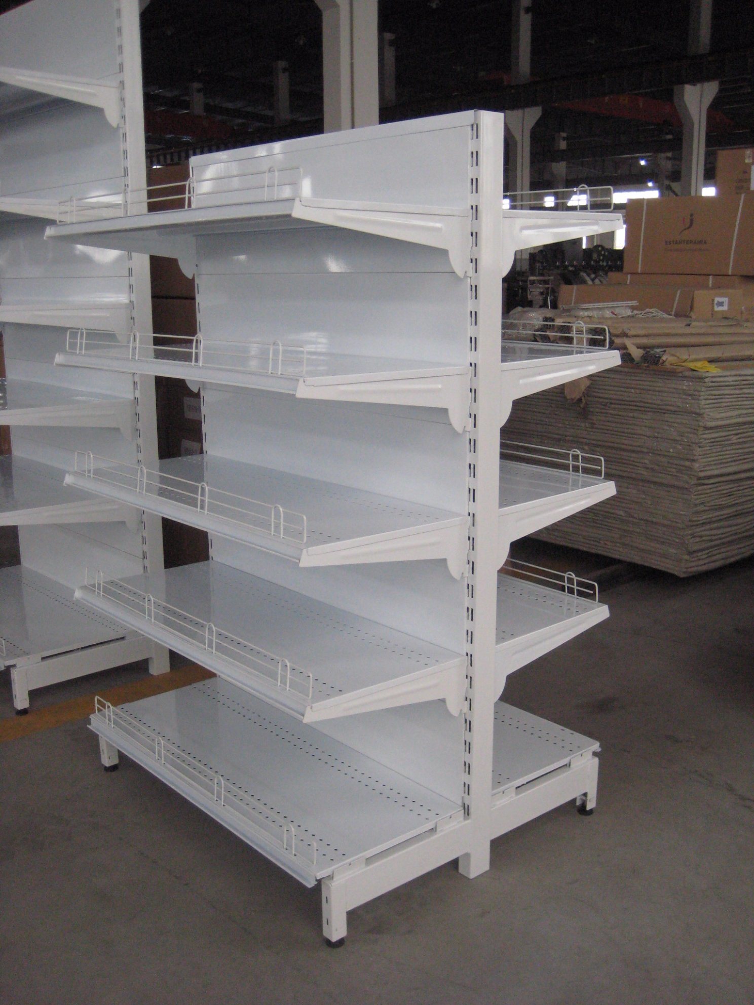 Double Sided Supermarket Shelf with Fence