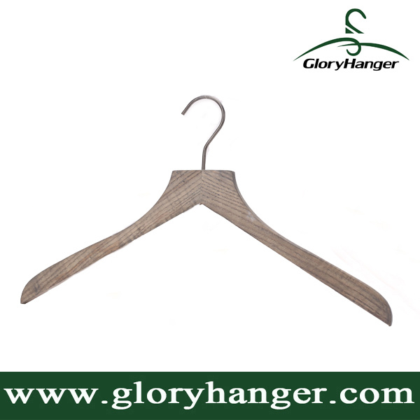 Antique Wooden Hanger for Fashion Shop - Nickel Hook (GLWH380)