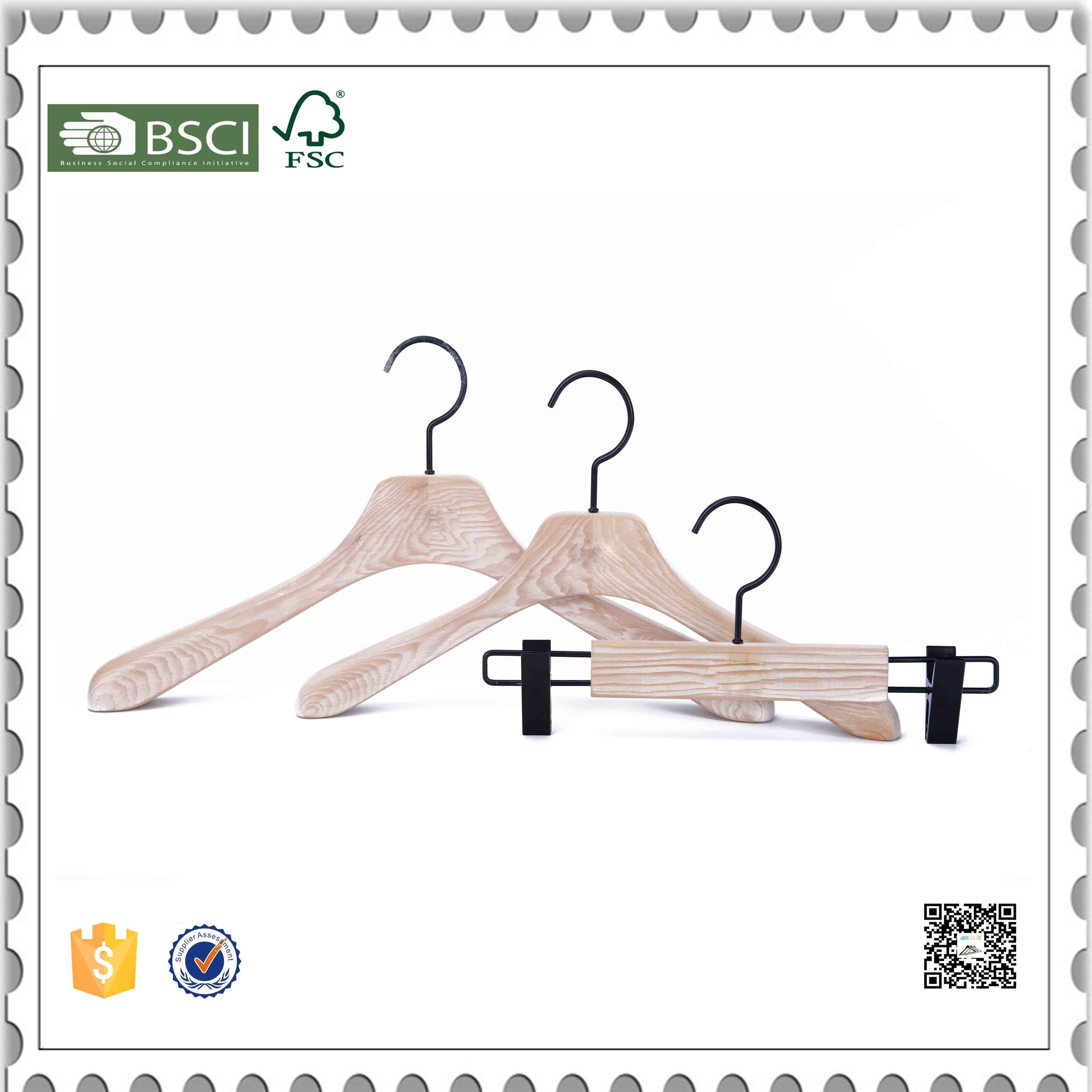 White Color Wooden Clothes Hanger for Suit Coat Hanger