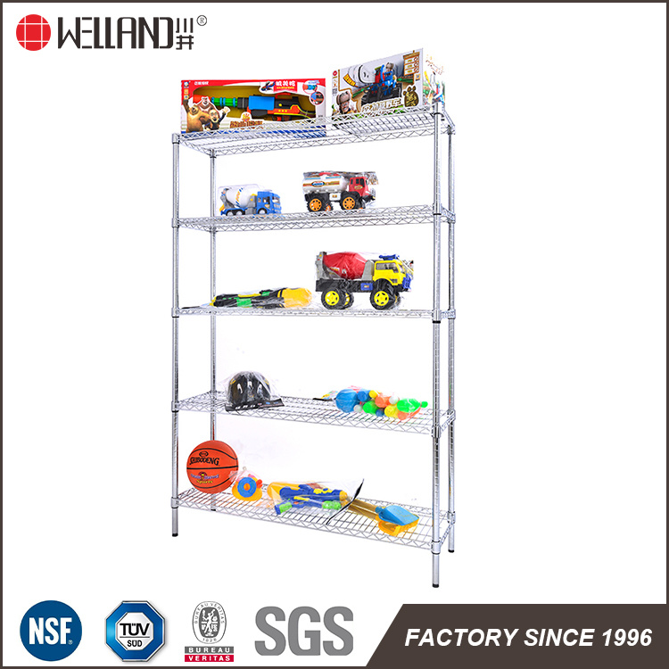 2017 Customized 250kg Loading 5 Tier Metal Wire Display Toy Rack for Supermarket