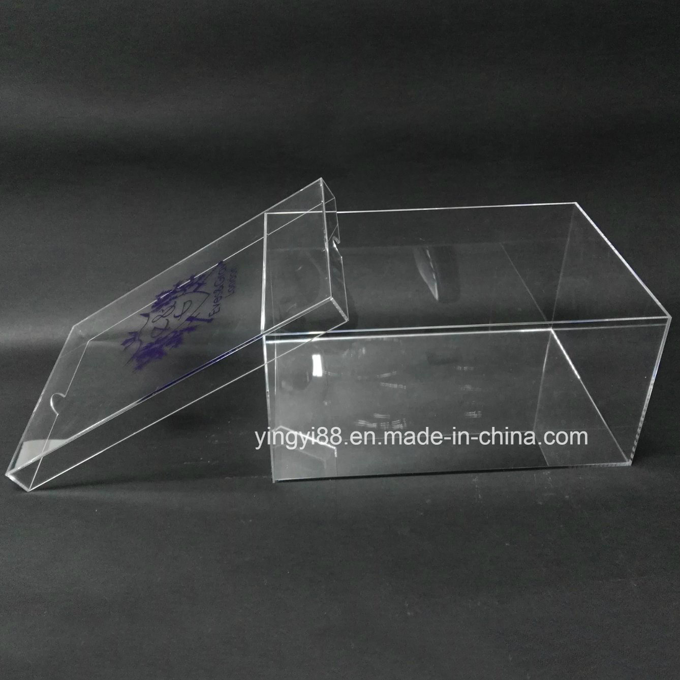 Handmade Trasparent Clear Acrylic Shoe Box with Lid