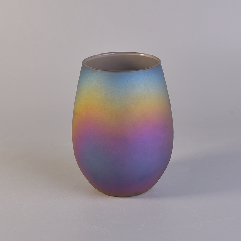 Iridescent Candles Holder Glasses