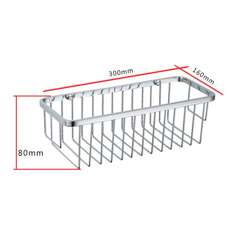 Bathroom Accessories Single Chrome Rectangular Bath Rack