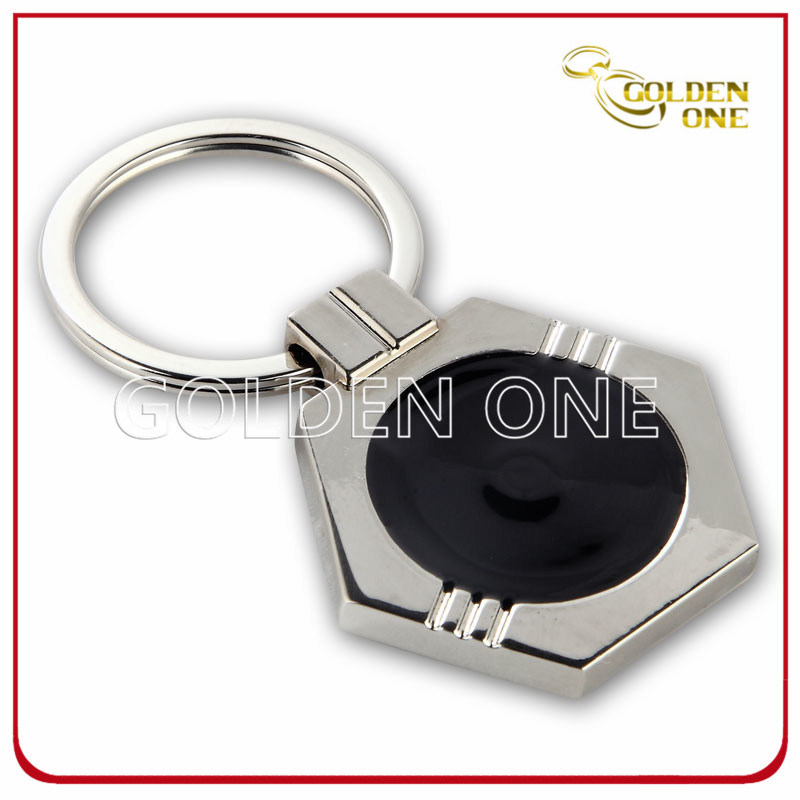 Promotional Cheap Blank Shiny Nickel Metal Keyring