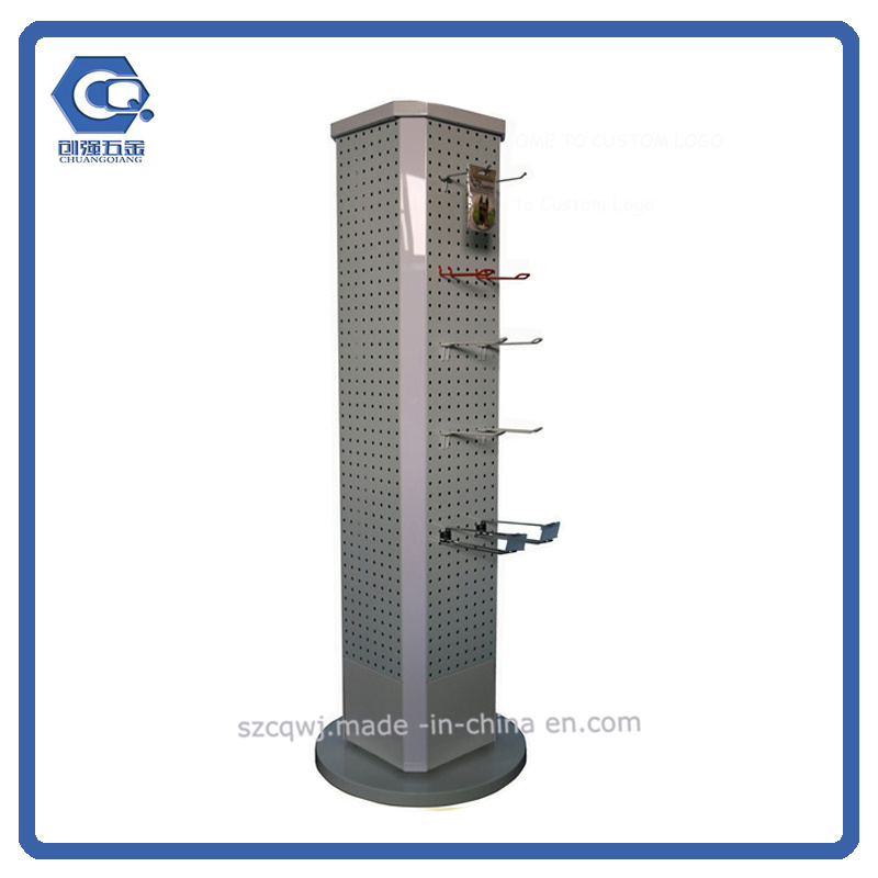 Customized Free Standing Metal Pegboard Stand Display Rack