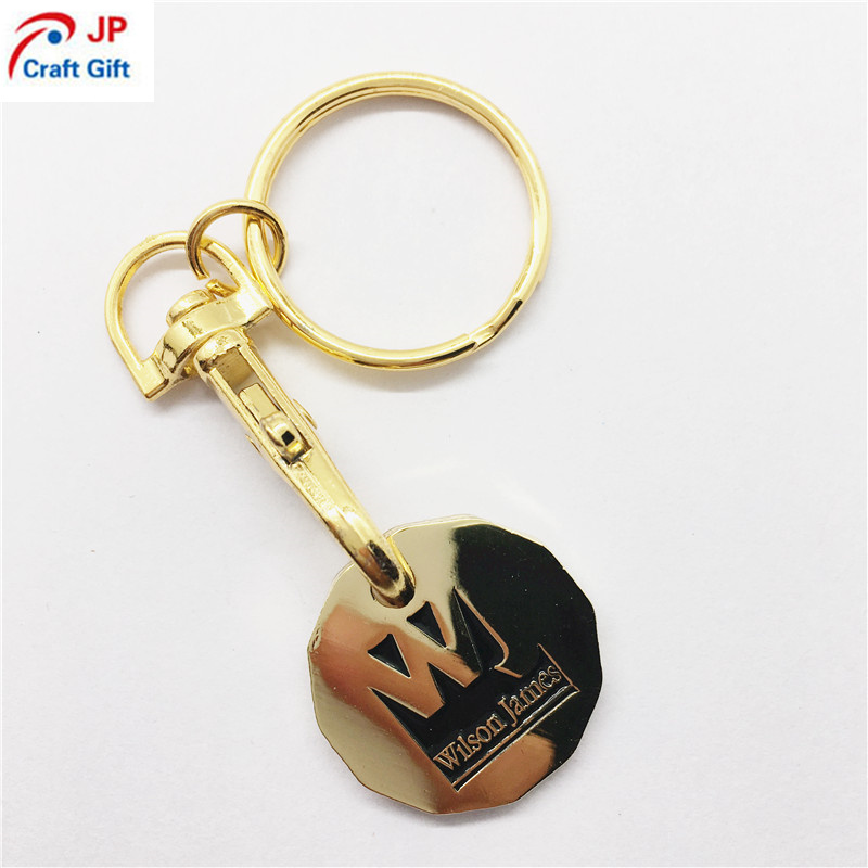 Gold Metal Key Chain Supermarket Trolley Token