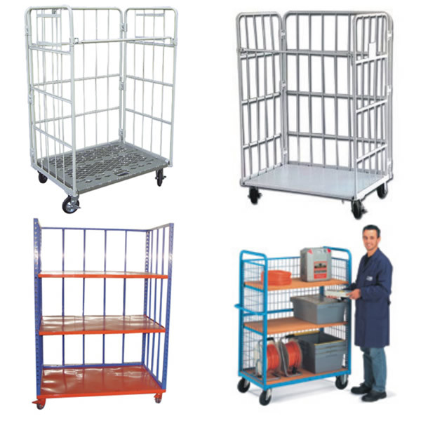 Logistics Folding Roll Wire Mesh Trolley Cart