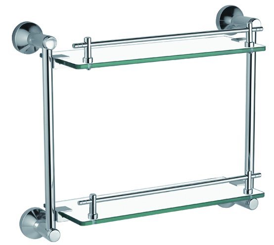 72272j Space Aluminum Double Layer Glass Shelf