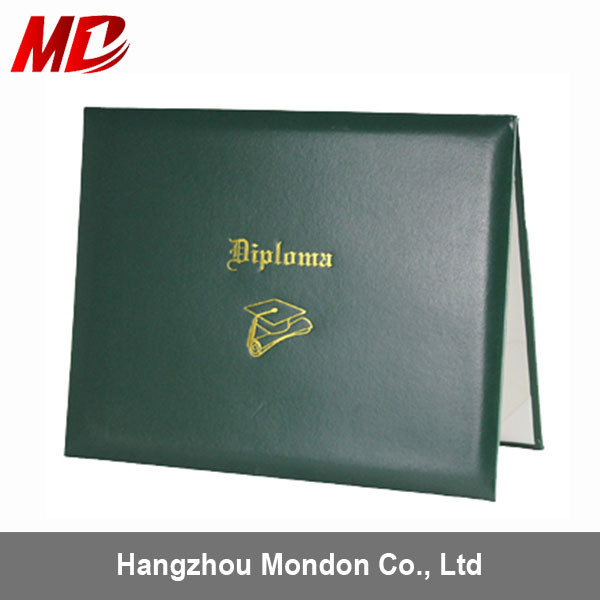 Certificate Holder Dark Green Diploma Cover Foil Gold -Tent Style