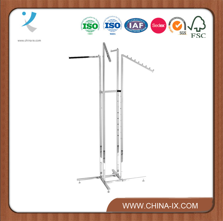 Customized 4 Way Garment Rack 2 Slant Arm 2 Straight Arm