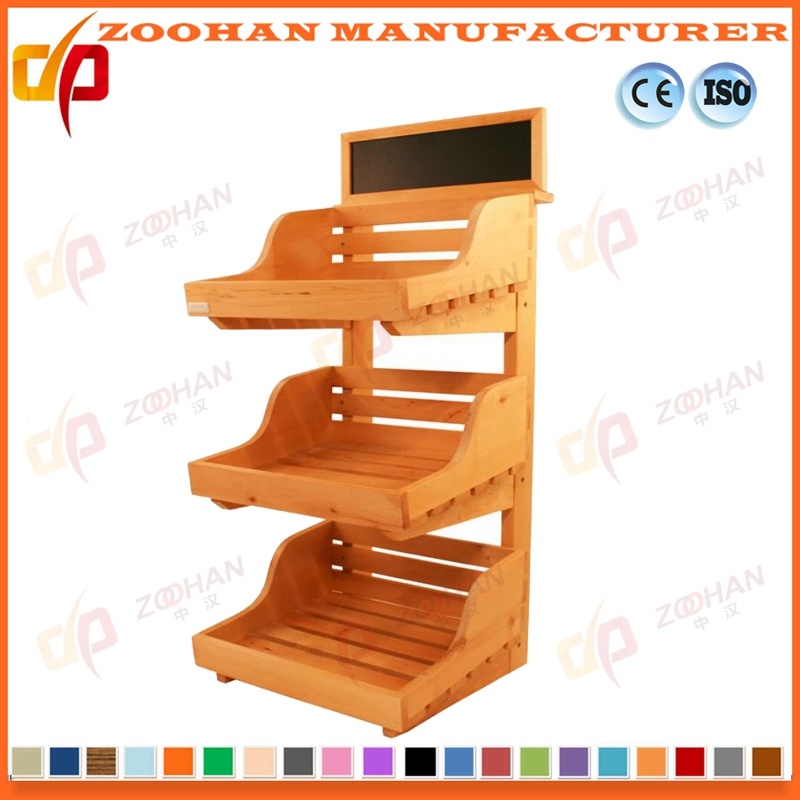 Wooden Supermarket Vegetable and Fruit Display Stand Rack Shelf (Zhv3)