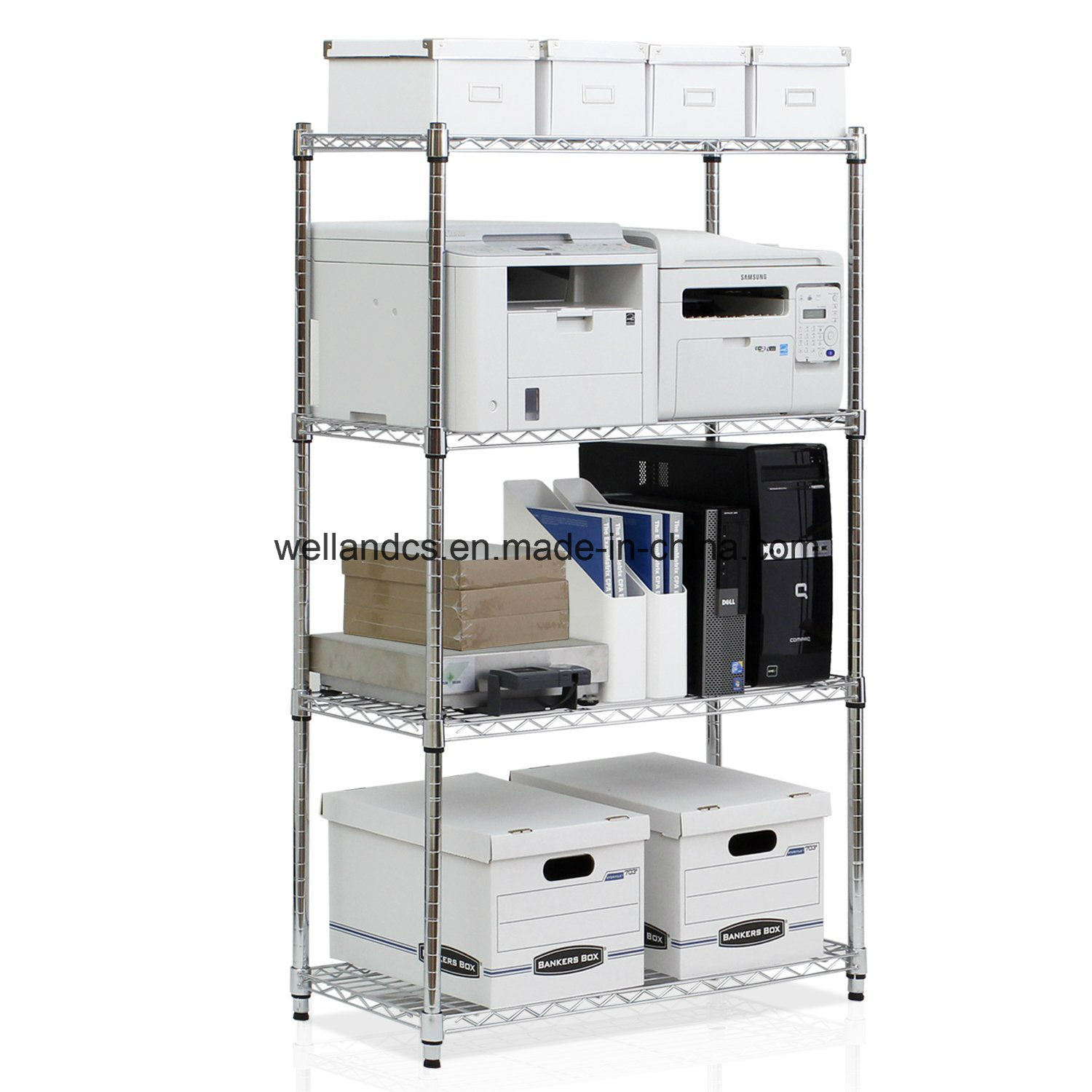 Chrome Adjustable Metal Wire Office File Rack