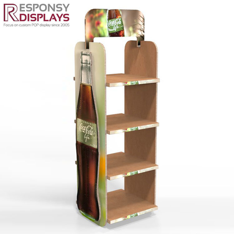 Wooden Floor Shelf Water Bottle Display Rack Beverage Bottle Storage Rack