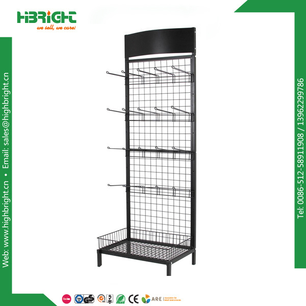 Single Side Wire Mesh Display Rack Store Display Stand