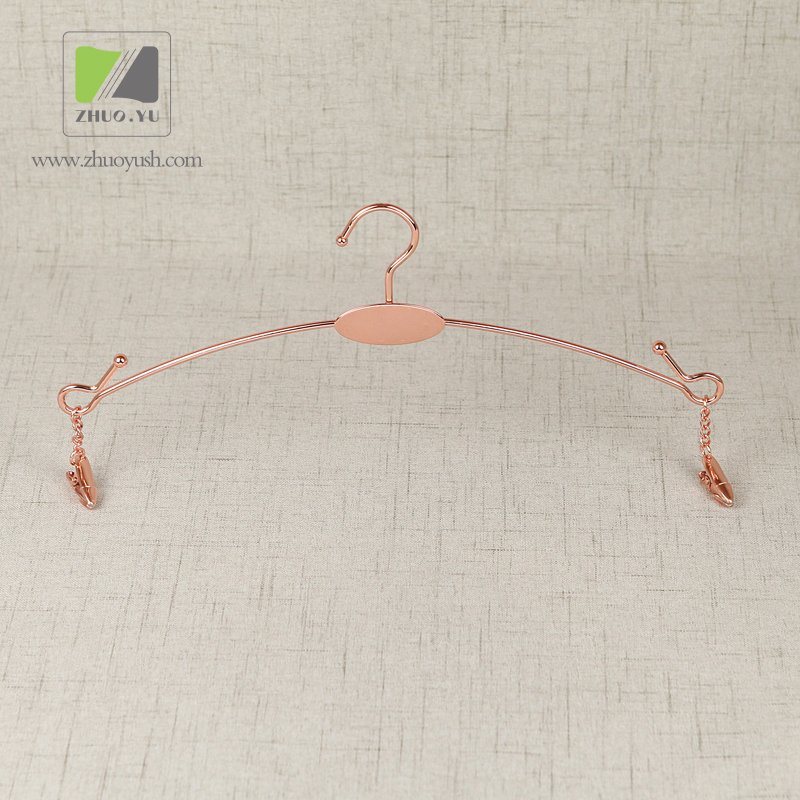 Rose Golden Metal Garment Hanger for Underwear with Logo