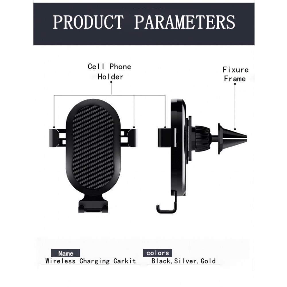 2018 World Cup Qi Wireless Charger Fast Charging Car Station Holder/Mount Smart Phone (W9)