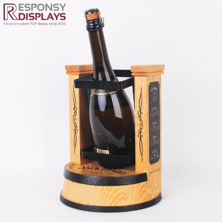 Countertop Wood Cylindrical Wine Display Rack Just for One Bottle