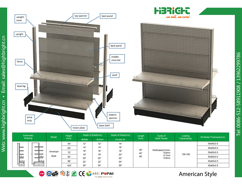 Pegboard Perforated Punched Hole Supermarket Gondola Shelving