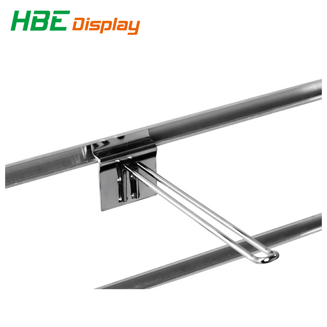 Fashion Light Duty Metal Chrome Slatwall Display Hook